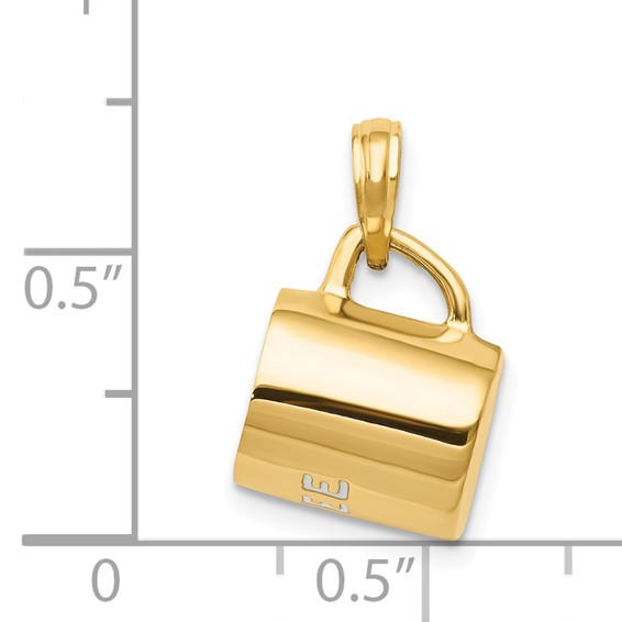 14K 3-D Black Enameled Coffee Cup Pendant