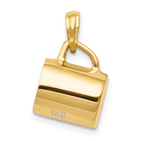 14K 3-D Black Enameled Coffee Cup Pendant