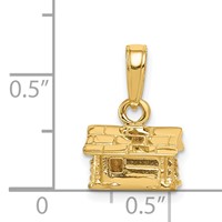 14K Yellow Gold 3-D Log Cabin Pendant view 4