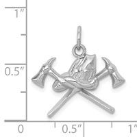 14K White Gold Fire Department Insignia Charm view 4