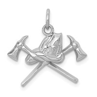 14K White Gold Fire Department Insignia Charm view 1