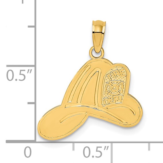 14k FIRE DEPT Helmet Charm