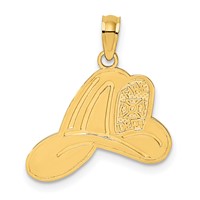 14K Yellow Gold Fire Dept Helmet Charm view 1