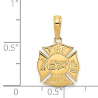 14K Fire Dept Shield Pendant view 4