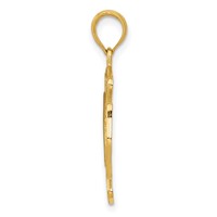 14K Yellow Gold Fire Department FD St. Florian Badge Pendant view 2