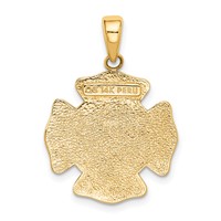 14K Yellow Gold Fire Department FD St. Florian Badge Pendant view 3