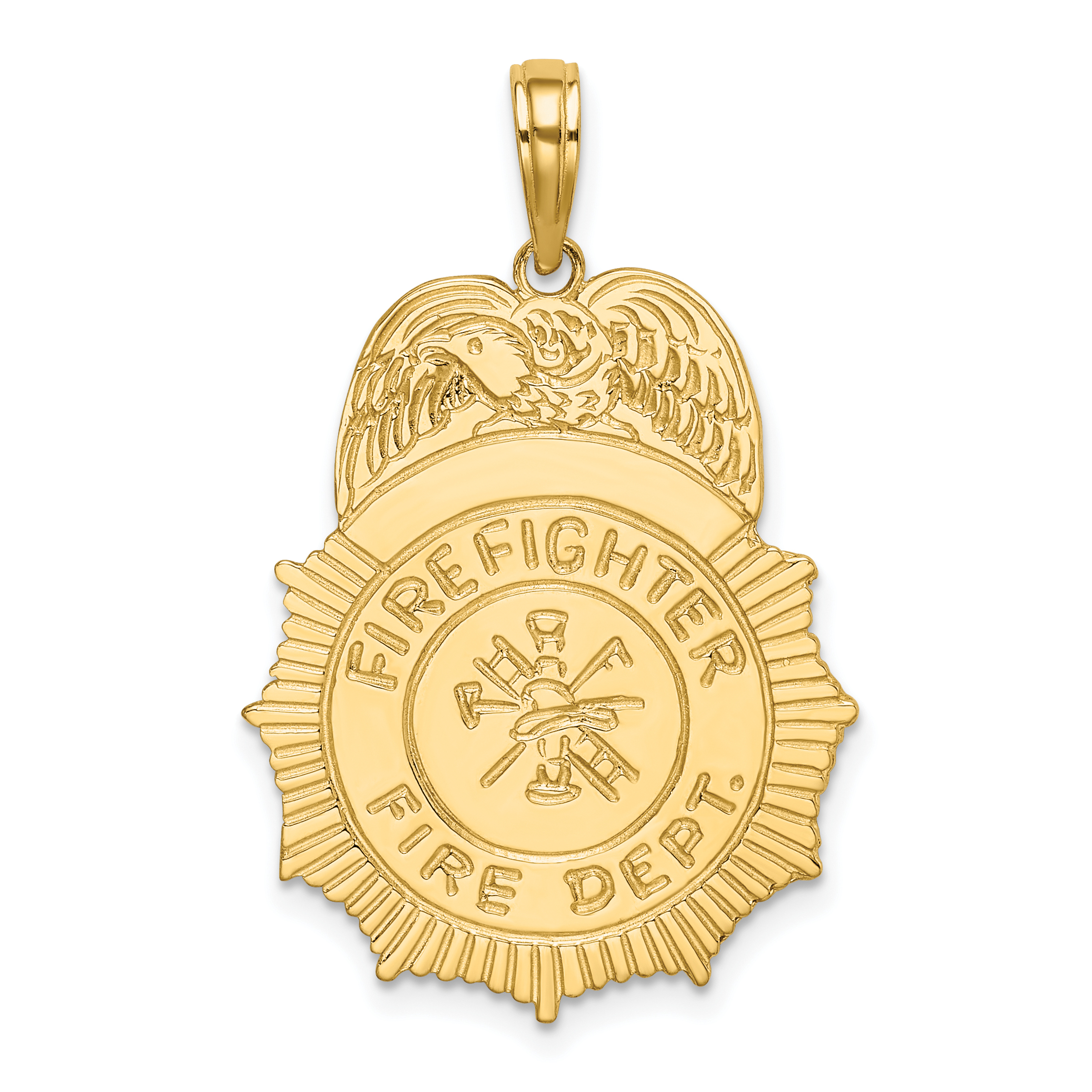 14k FIREFIGHTER FIRE DEPT. Badge Charm (K2843)