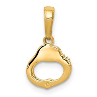 14K Yellow Gold 2-Piece Handcuffs Pendant view 4