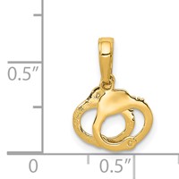14K Yellow Gold 2-Piece Handcuffs Pendant view 3