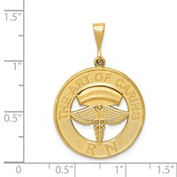 14K Yellow Gold RN the Art of Caring Pendant view 4