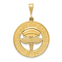 14K Yellow Gold RN the Art of Caring Pendant view 1