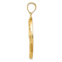 14K Lab Created Opal Lighthouse and Sailboat Pendant view 2