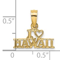 14K Yellow Gold I Heart Hawaii Charm view 3