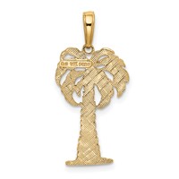 14K Yellow Gold Palm Tree Pendant view 3