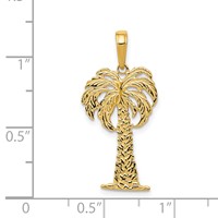 14K Yellow Gold Palm Tree Pendant view 4