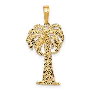 Gold Polished Palm Tree Pendants
