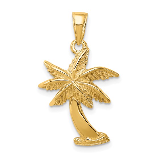 Gold Polished Palm Tree Pendants