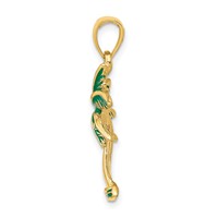 14K Yellow Gold Enameled Palm Tree Pendant view 2