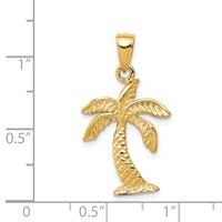 14K Yellow Gold Palm Tree Pendant view 4