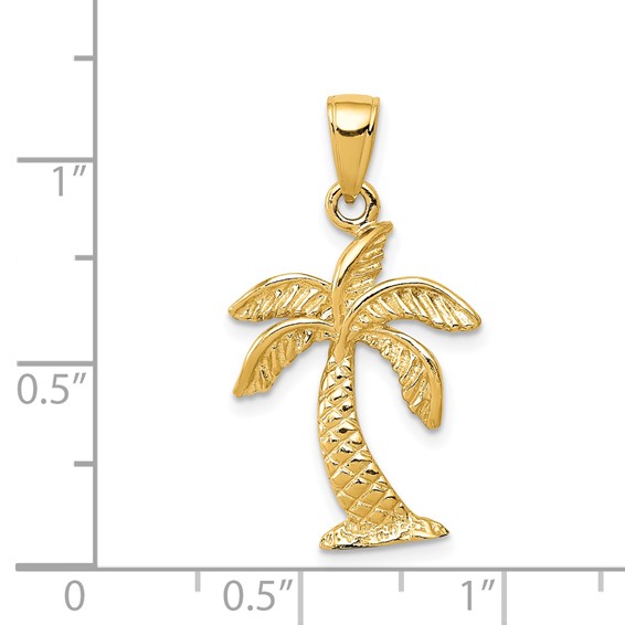 Gold Polished Palm Tree Pendants