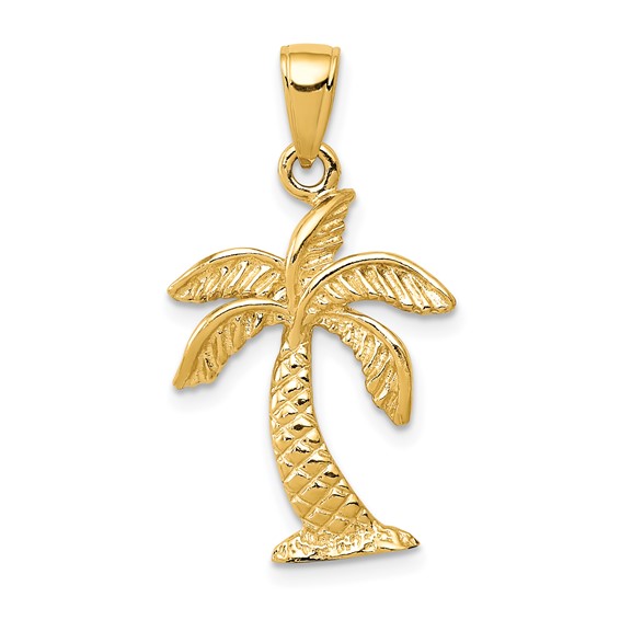 Gold Polished Palm Tree Pendants