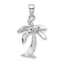 14K White Gold Palm Tree Pendant view 3