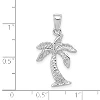 14K White Gold Palm Tree Pendant view 4