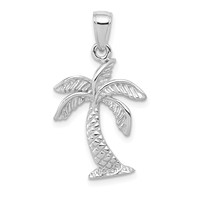 14K White Gold Palm Tree Pendant view 1