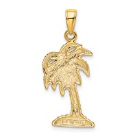 14K Yellow Gold Palm Tree Pendant view 3