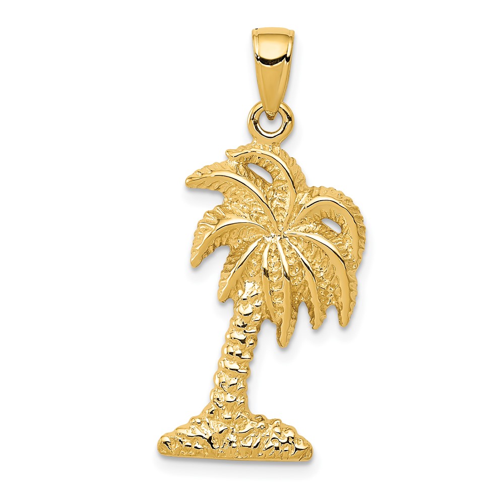 14K Yellow Gold Palm Tree Pendant