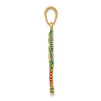 14K Yellow Gold Enameled Palm Tree Pendant view 2