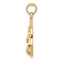 14K Yellow Gold 3-D Flip Flops Pendant view 2