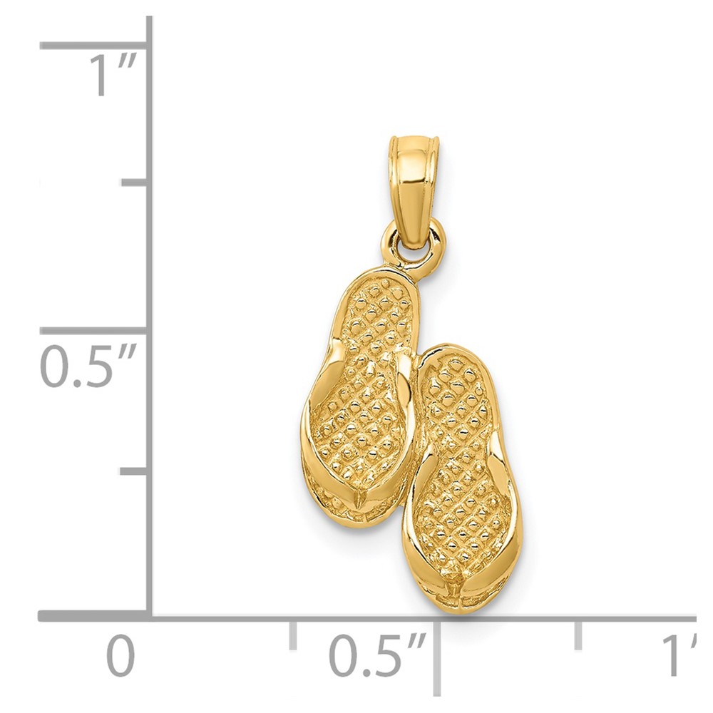 14k  3D Flip Flops Pendant (K2905)