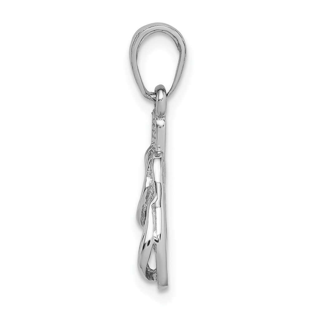 14k  3D White Gold Flip Flops Pendant (K2905W)