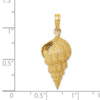 14K Yellow Gold Conch Shell Pendant view 4