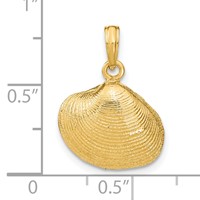 14K Yellow Gold Medium Clam Shell Pendant view 3