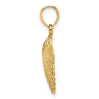 14K Yellow Gold Scallop Shell Pendant view 2