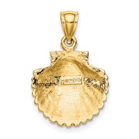 14K Yellow Gold Scallop Shell Pendant view 3