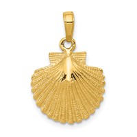 14K Yellow Gold Scallop Shell Pendant view 1