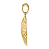 14K Yellow Gold Scallop Shell Pendant view 2