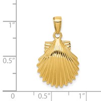 14K Yellow Gold Scallop Shell Pendant view 4
