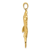 14K Yellow Gold Large Manta Ray Pendant view 2