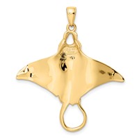 14K Yellow Gold Large Manta Ray Pendant view 3