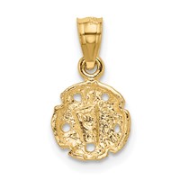 14K Yellow Gold Sand Dollar Pendant view 3