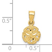 14K Yellow Gold Sand Dollar Pendant view 4