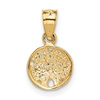 14K Yellow Gold Sand Dollar Pendant view 3