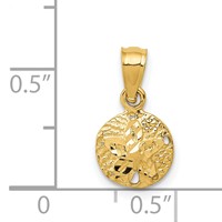 14K Yellow Gold Sand Dollar Pendant view 4