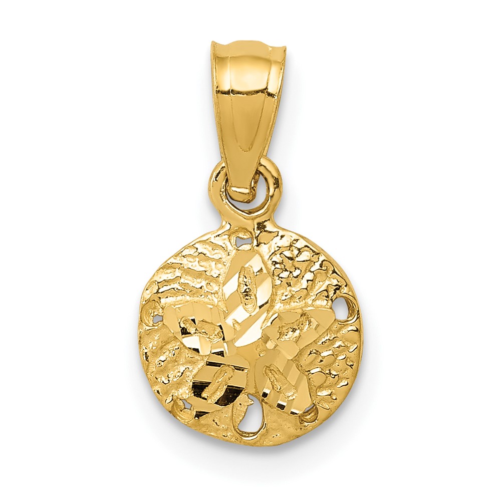 14K Yellow Gold Sand Dollar Pendant