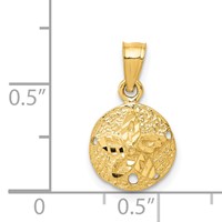 14K Yellow Gold Sand Dollar Pendant view 4
