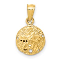 14K Yellow Gold Sand Dollar Pendant view 1
